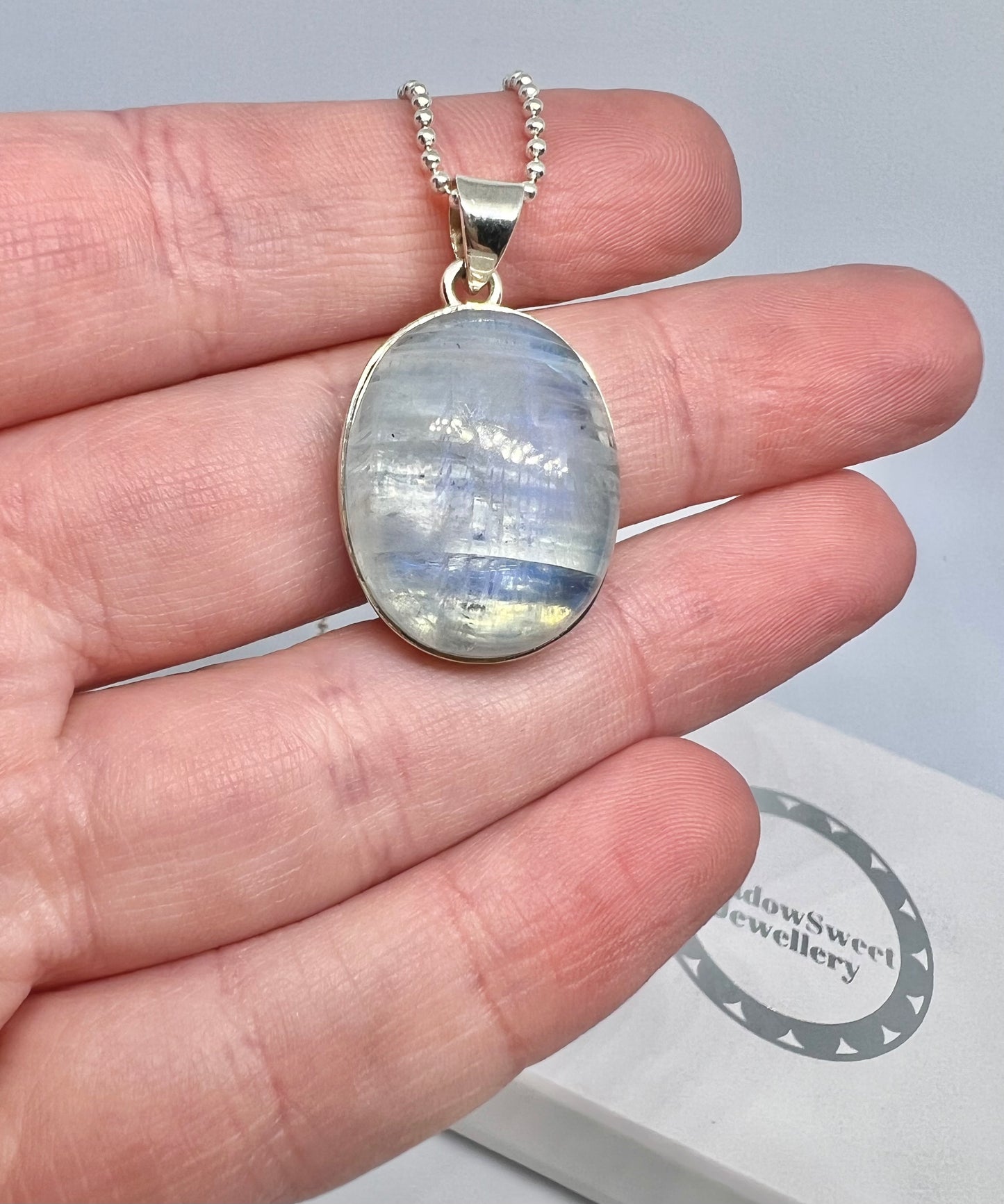 Blue moonstone necklace