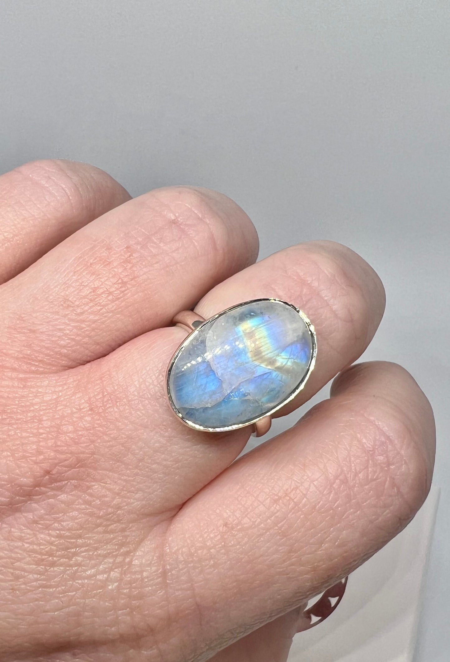 Blue moonstone ring