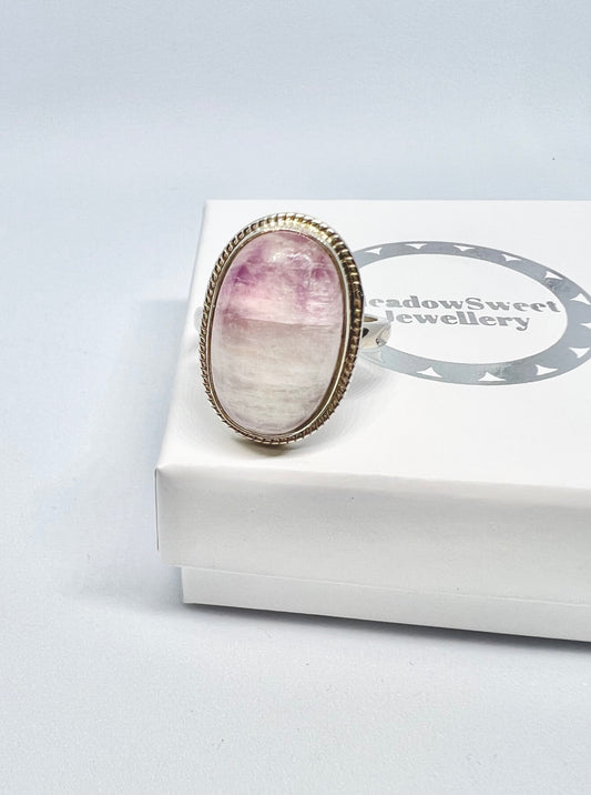 Pink moonstone ring