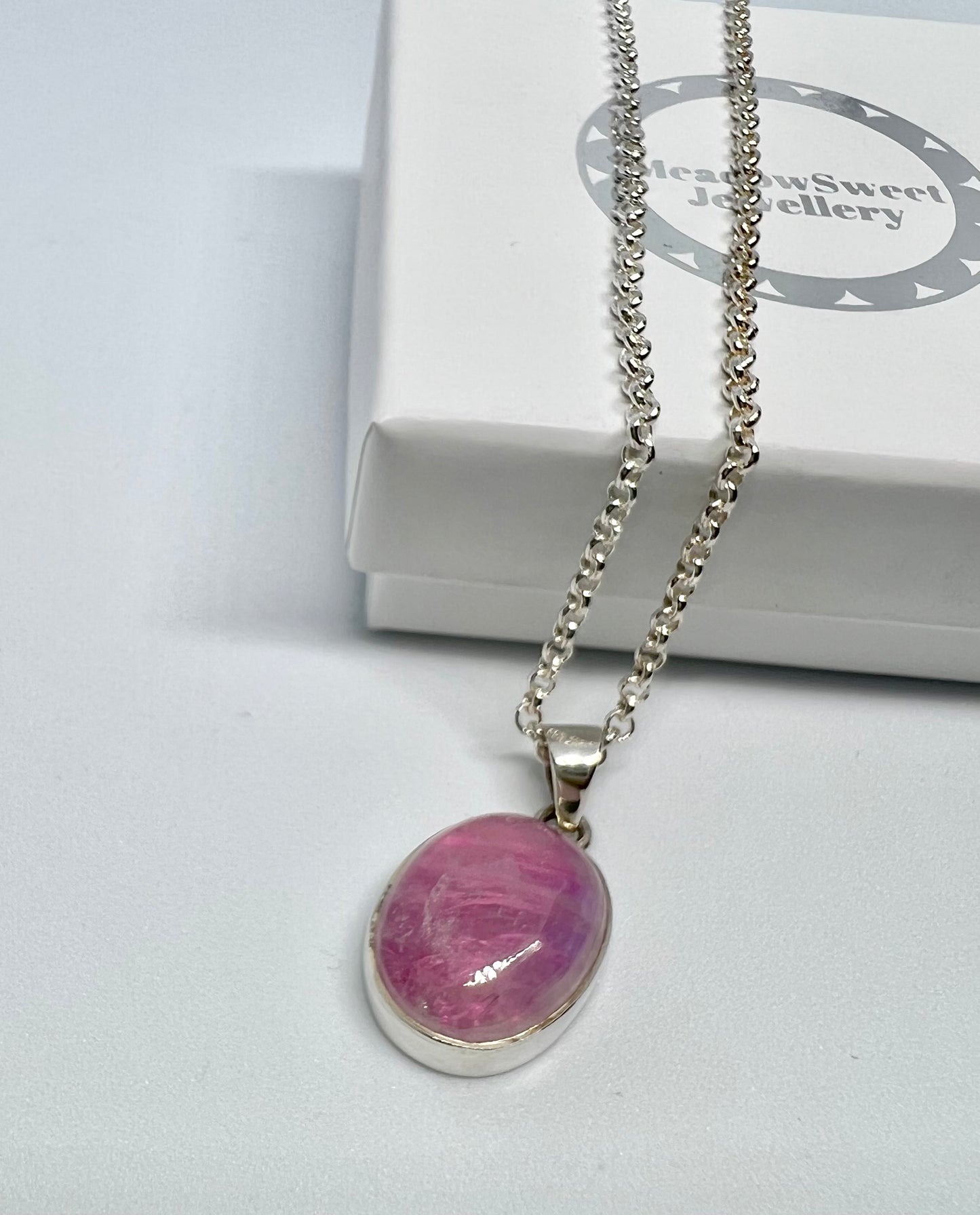 Pink moonstone necklace