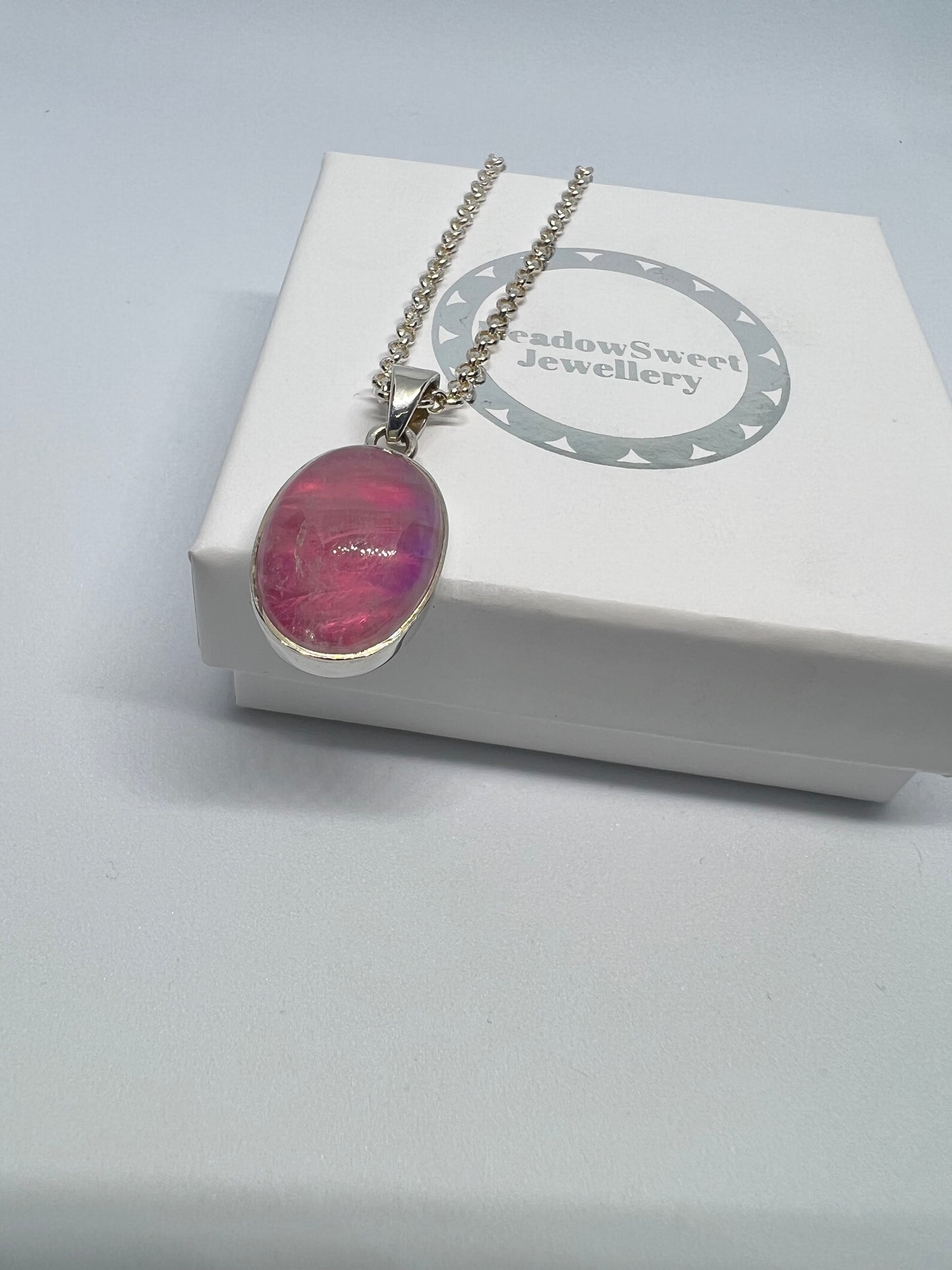 Pink moonstone necklace