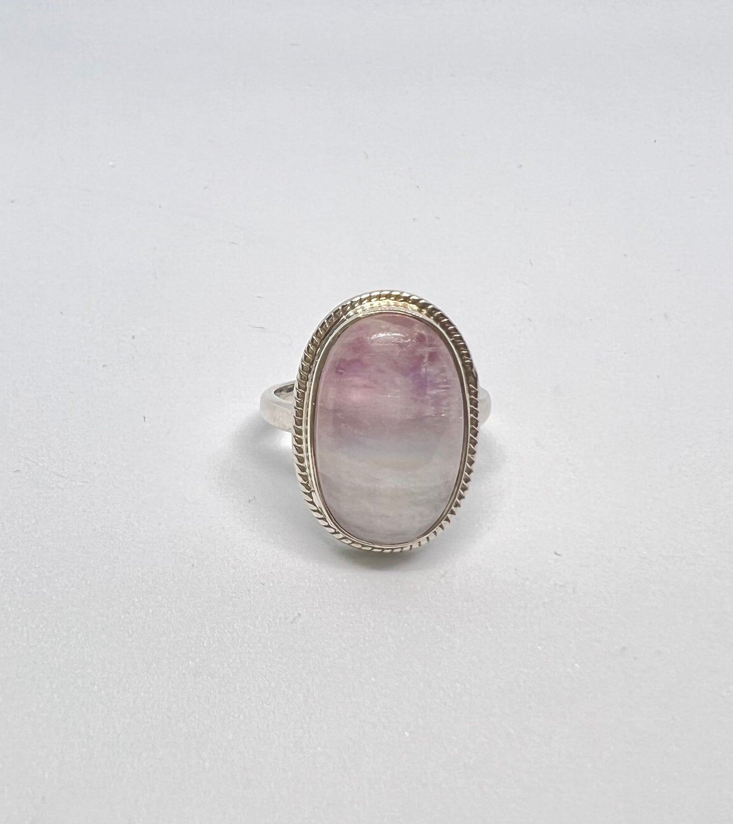 Pink moonstone ring