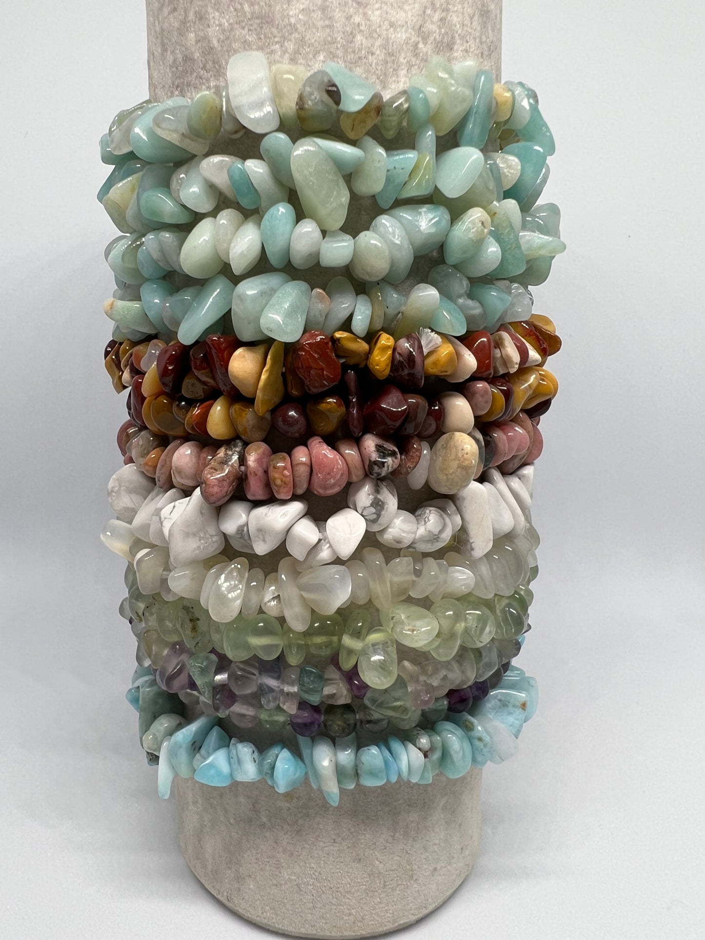 Gemstone chip bracelets