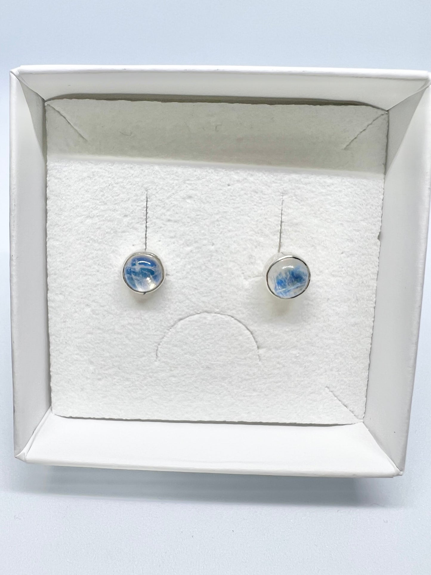 Blue moonstone studs