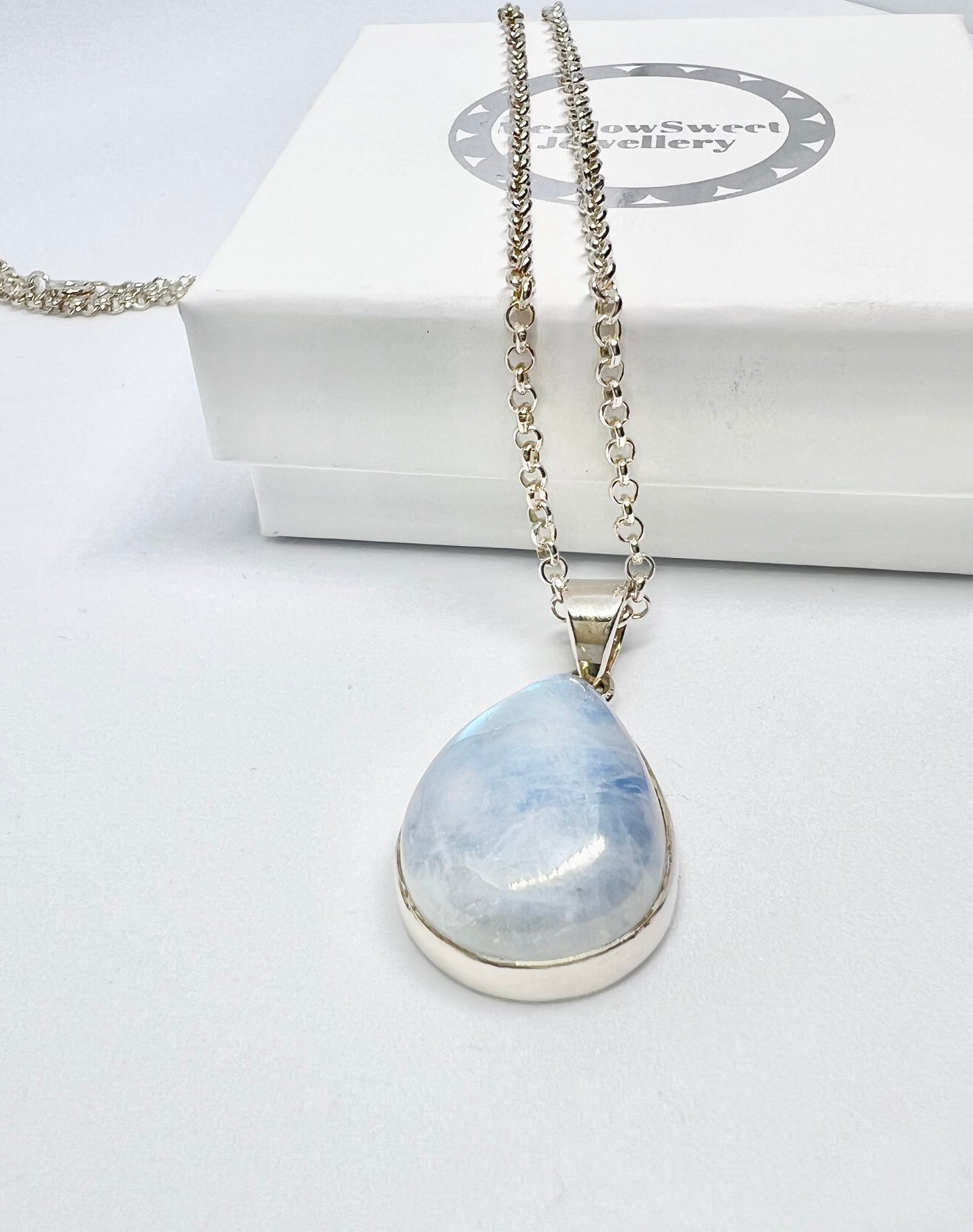 Blue moonstone necklace