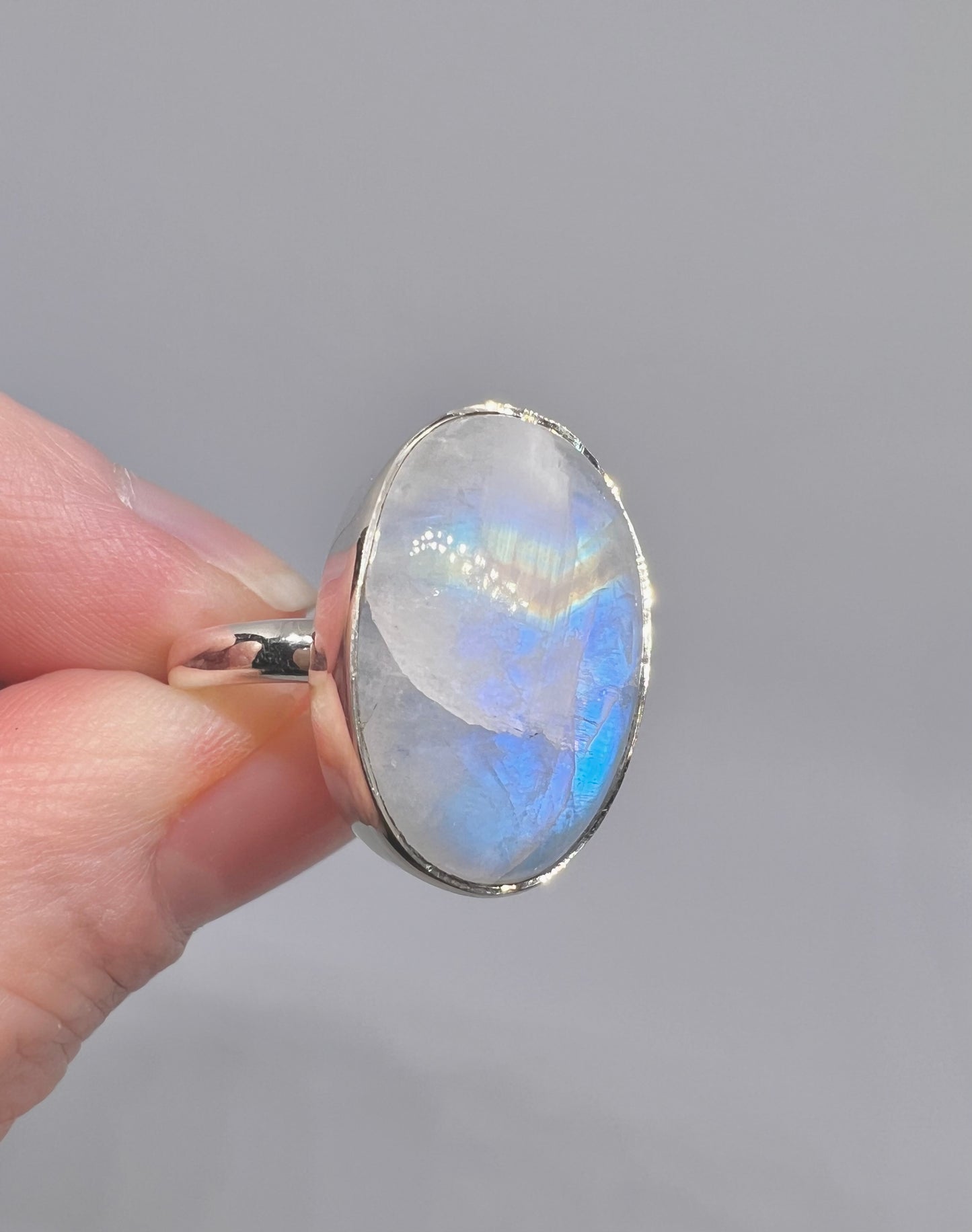 Blue moonstone ring