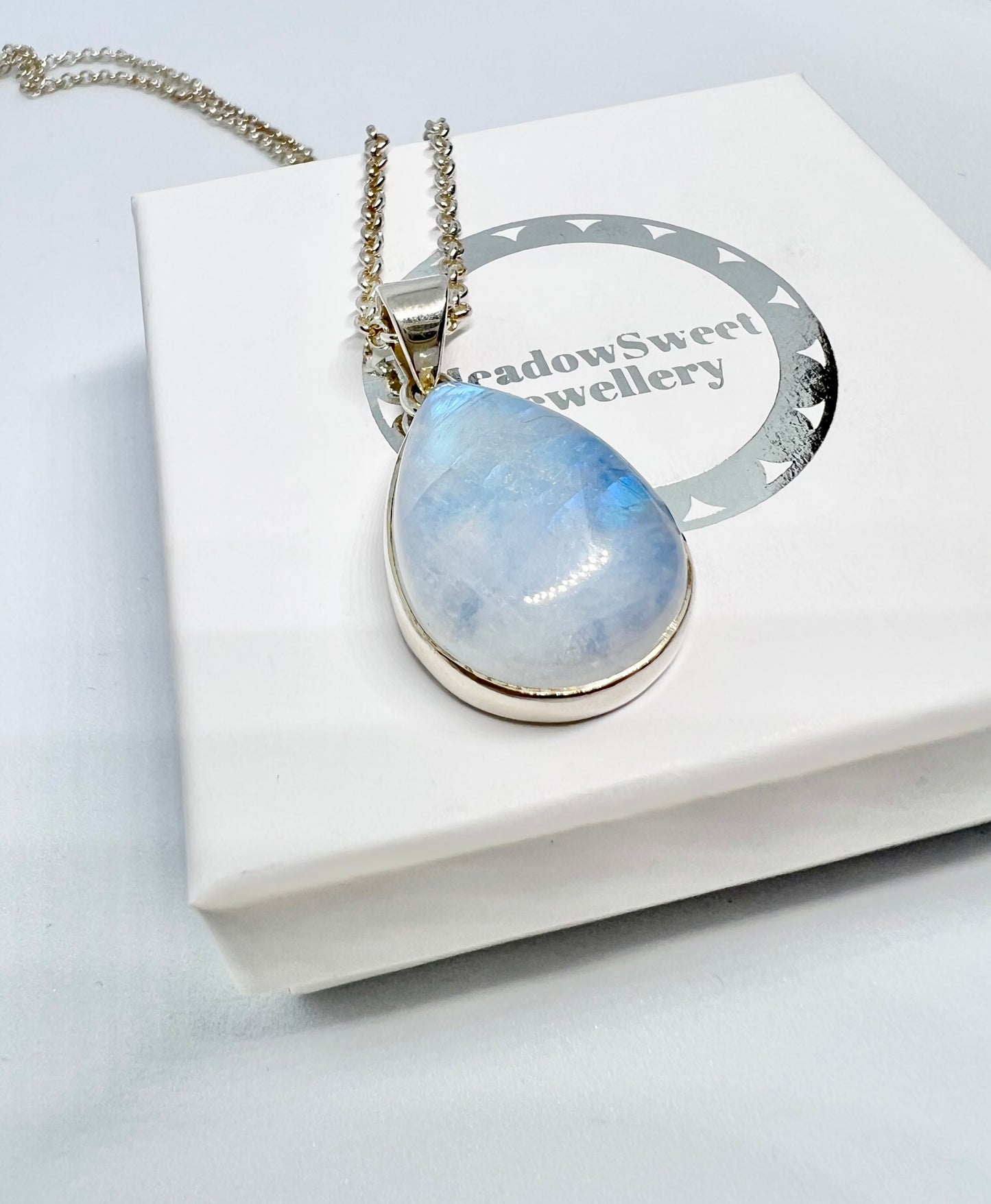 Blue moonstone necklace